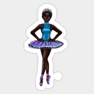 Ballerina Noor #3 - beautiful  black ballerina with corn rows Sticker